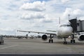 Germany Dusseldorf front of planes standing in the run way