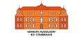 Germany, Dusseldorf, K Standehaus travel landmark vector illustration