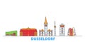 Germany, Dusseldorf line cityscape, flat vector. Travel city landmark, oultine illustration, line world icons