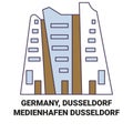 Germany, Dusseldorf, Medienhafen Dsseldorf travel landmark vector illustration