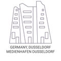 Germany, Dusseldorf, Medienhafen Dsseldorf travel landmark vector illustration