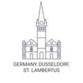 Germany, Dusseldorf,St. Lambertus travel landmark vector illustration