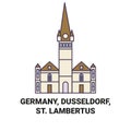 Germany, Dusseldorf,St. Lambertus travel landmark vector illustration