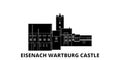 Germany, Eisenach Wartburg Castle flat travel skyline set. Germany, Eisenach Wartburg Castle black city vector Royalty Free Stock Photo