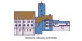 Germany, Eisenach, Wartburg travel landmark vector illustration Royalty Free Stock Photo