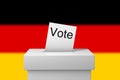 Germany election ballot box and voting paper. 3D Rendering Royalty Free Stock Photo