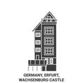 Germany, Erfurt, Wachsenburg Castle travel landmark vector illustration Royalty Free Stock Photo