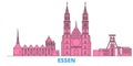 Germany, Essen line cityscape, flat vector. Travel city landmark, oultine illustration, line world icons