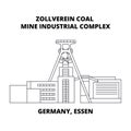 Germany, Essen, Zollverein Coal Mine Industrial Complex line icon concept. Germany, Essen, Zollverein Coal Mine