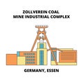 Germany, Essen, Zollverein Coal Mine Industrial Complex line icon concept. Germany, Essen, Zollverein Coal Mine