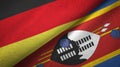 Germany and Eswatini Swaziland two flags textile cloth