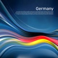 Germany flag background. Abstract german flag in the blue sky. National holiday card design. State banner, german poster,