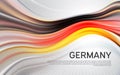 Germany flag background. Blurred pattern of light lines in the colors of the germany flag, business brochure. State banner, german Royalty Free Stock Photo