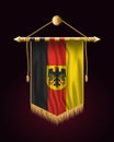 Germany Flag with Coat of Arms. Festive Vertical Banner. Wall Ha