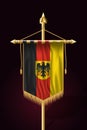 Germany Flag with Coat of Arms. Festive Vertical Banner. Wall Ha
