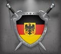 Germany Flag with Coat of Arms. The Shield with National Flag. T