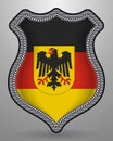 Germany Flag with Coat of Arms. Vector Badge and Icon