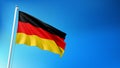 Germany Flag Flying on Blue Sky Background 3D Render