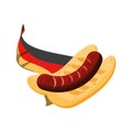 germany flag with hot dog oktoberfest food