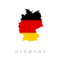 Germany flag map. Map of Germany. Vector design isolated on white background. National Deutsch flag black, red, gold colors.