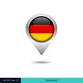 Germany flag map pin vector design template. Royalty Free Stock Photo