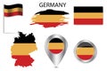 Germany flag pin badge. Map pin icon. Pointer icon symbol. Vector illustration. Stock image. Royalty Free Stock Photo
