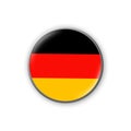 Germany flag. Round badge in the colors of the German flag. Isolated on white background. Design element. 3D illustration