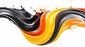 Germany flag viscous paint swirl on white background generative AI