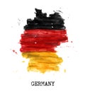 Germany flag watercolor painting design . Country map shape . Sports team and german unity day concept  3 October  . Vector Royalty Free Stock Photo