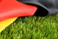 Germany flag on green football stadium