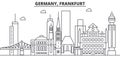 Germany, Frankfurt architecture line skyline illustration. Linear vector cityscape with famous landmarks, city sights