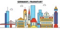 Germany, Frankfurt. City skyline architecture . Editable