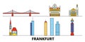 Germany, Frankfurt flat landmarks vector illustration. Germany, Frankfurt line city with famous travel sights, skyline