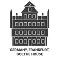 Germany, Frankfurt, Goethe House travel landmark vector illustration