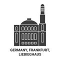 Germany, Frankfurt, Liebieghaus travel landmark vector illustration Royalty Free Stock Photo