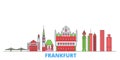 Germany, Frankfurt line cityscape, flat vector. Travel city landmark, oultine illustration, line world icons