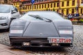 GERMANY, FULDA - JUL 2019: black LAMBORGHINI COUNTACH is a rear mid-engine, rear-wheel-drive sports car produced by the Italian