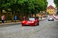 GERMANY, FULDA - JUL 2019: red FERRARI 360 cabrio Type F131 is a two-seater, mid-engine, rear wheel drive sports car manufactured Royalty Free Stock Photo