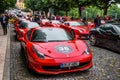 GERMANY, FULDA - JUL 2019: red FERRARI 458 SPIDER coupe was intr Royalty Free Stock Photo