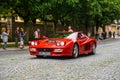 GERMANY, FULDA - JUL 2019: red FERRARI TESTAROSSA Type F110 coupe is a 12-cylinder mid-engine sports car manufactured by Ferrari,