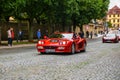 GERMANY, FULDA - JUL 2019: red FERRARI TESTAROSSA Type F110 coupe is a 12-cylinder mid-engine sports car manufactured by Ferrari,