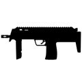 Germany German H&K HK MP7 fully automatic submachine gun, HK MP7 Heckler & Koch submachine gun, HK MP7 submachine gun. silhouette