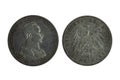Germany German Prussia Prussian silver coin 5 five mark 1914, head of Kaiser Wilhelm II , imperial eagle with shield on chest