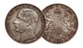 Germany german silver coin 2 two thaler double thaler Hannover minted 1866 isolated on white background Royalty Free Stock Photo