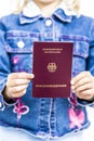 Germany, girl with child passport