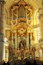 Germany; The golden Silbermann Orgel in the catholic cathedral of Dresden city