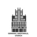 Germany, Greifswald, Travels Landsmark travel landmark vector illustration