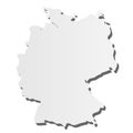 Germany - grey 3d-like silhouette map of country area with dropped shadow. Simple flat vector illustration Royalty Free Stock Photo