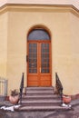 Germany, Halle an der Saale, elegant entrance, building detail