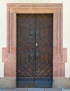 Germany, vintage wooden brown door